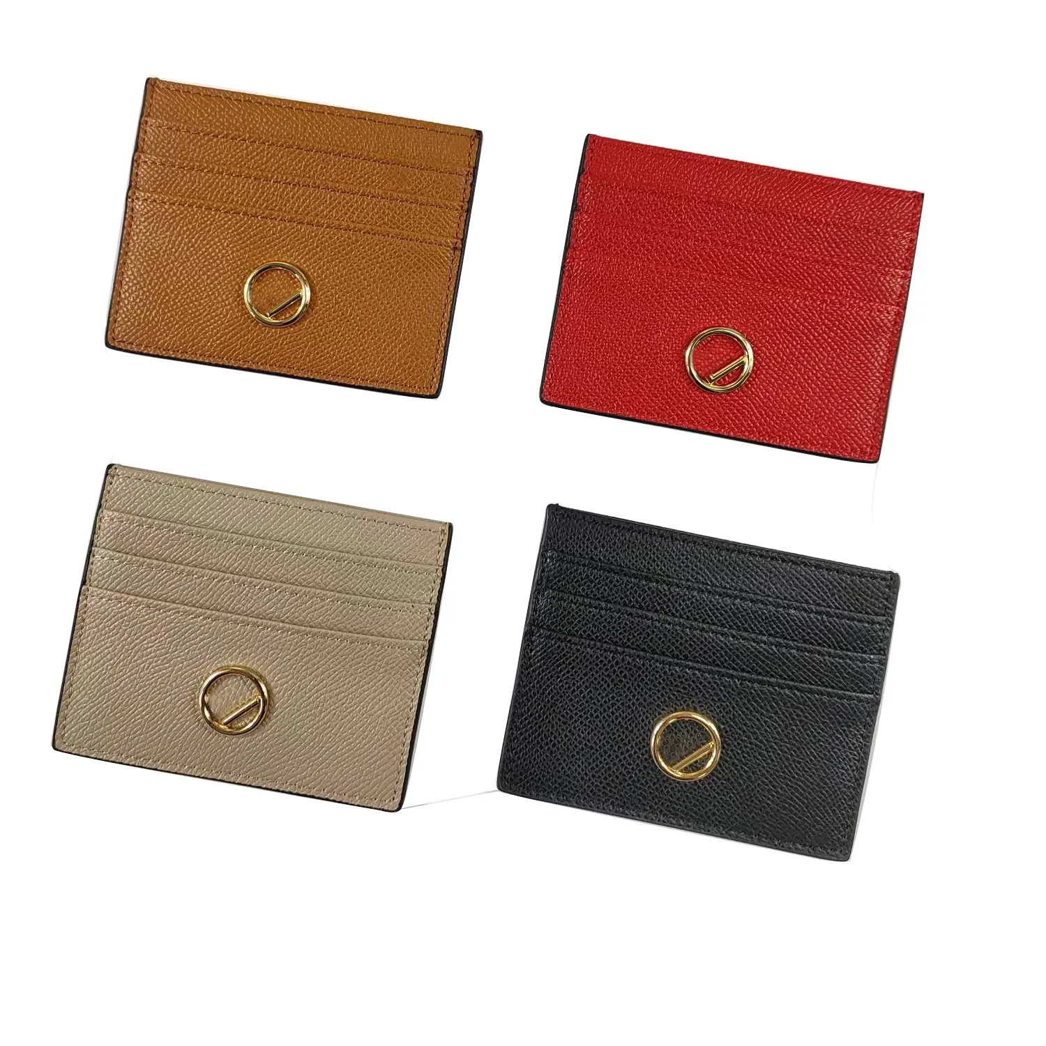 Posiadacz karty kredytowej Projektant mody luksusowe uchwyty na karty torebka kobieta brązowe czerwone cielę wytłaczane oryginalne skórzane posiadacz karty mini Wal299D