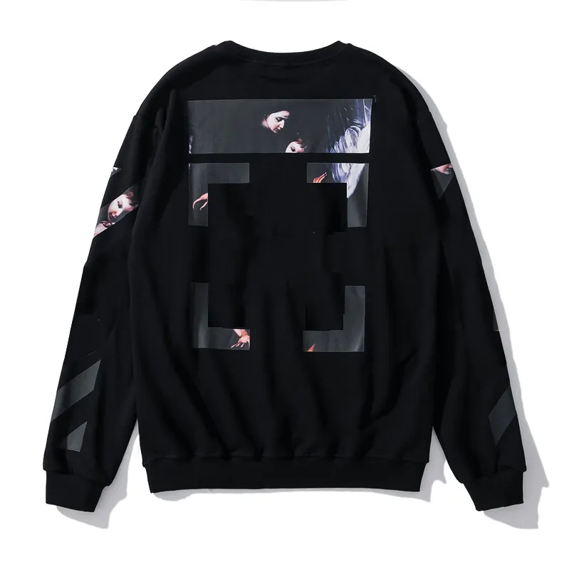 Off Designer Fashion Hip Hop Pintura al óleo Estampado negro Sudaderas con capucha para hombre Flecha X Sudadera con capucha impresa Unisex Mujeres con capucha Casual Harajuku Pullover