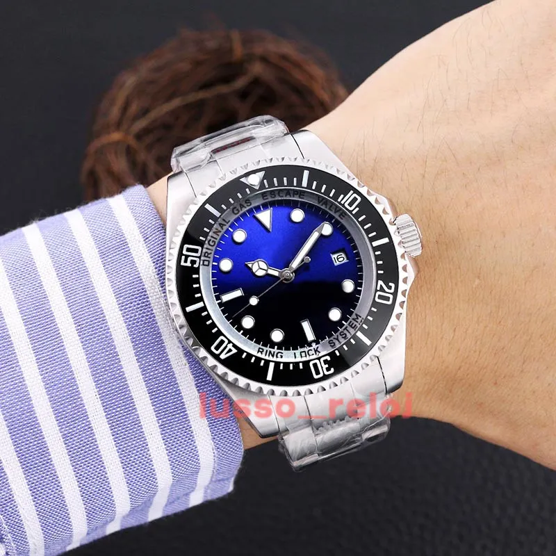 Orologio Men Mens Watch Deep Ceramic Bezel Dweller Blue 44 mm Automatyczny ruch mechaniczny Stanless Stal Master Watches Montre de211s