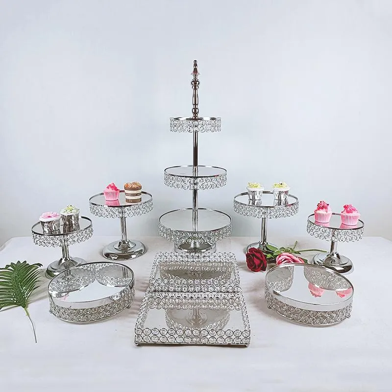 Andra Bakeware -runda kakestativplatta piedestal desserthållare bröllop födelsedagsfest271n