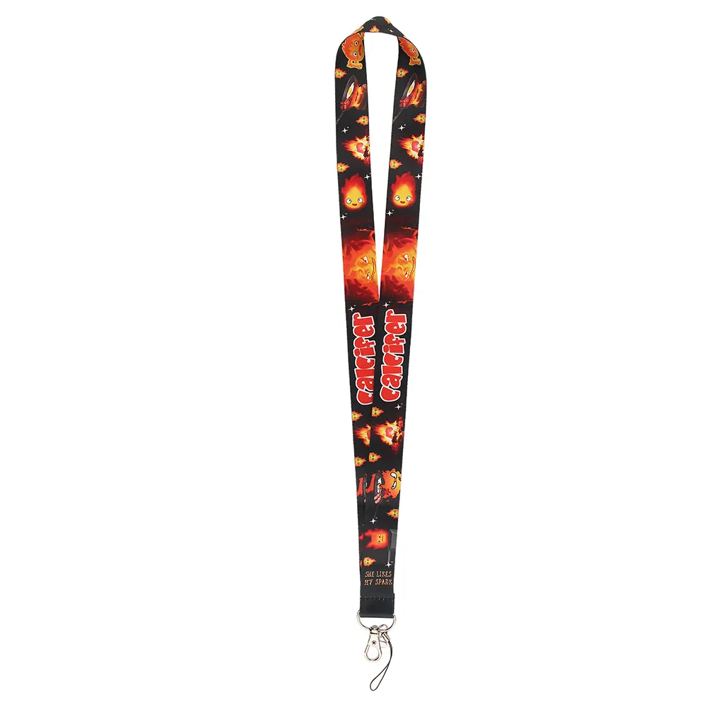 J2193 Cartoon Fire Lanyard Keychain keys Badge ID Mobile Phone Rope Neck Straps Accessories Gifts