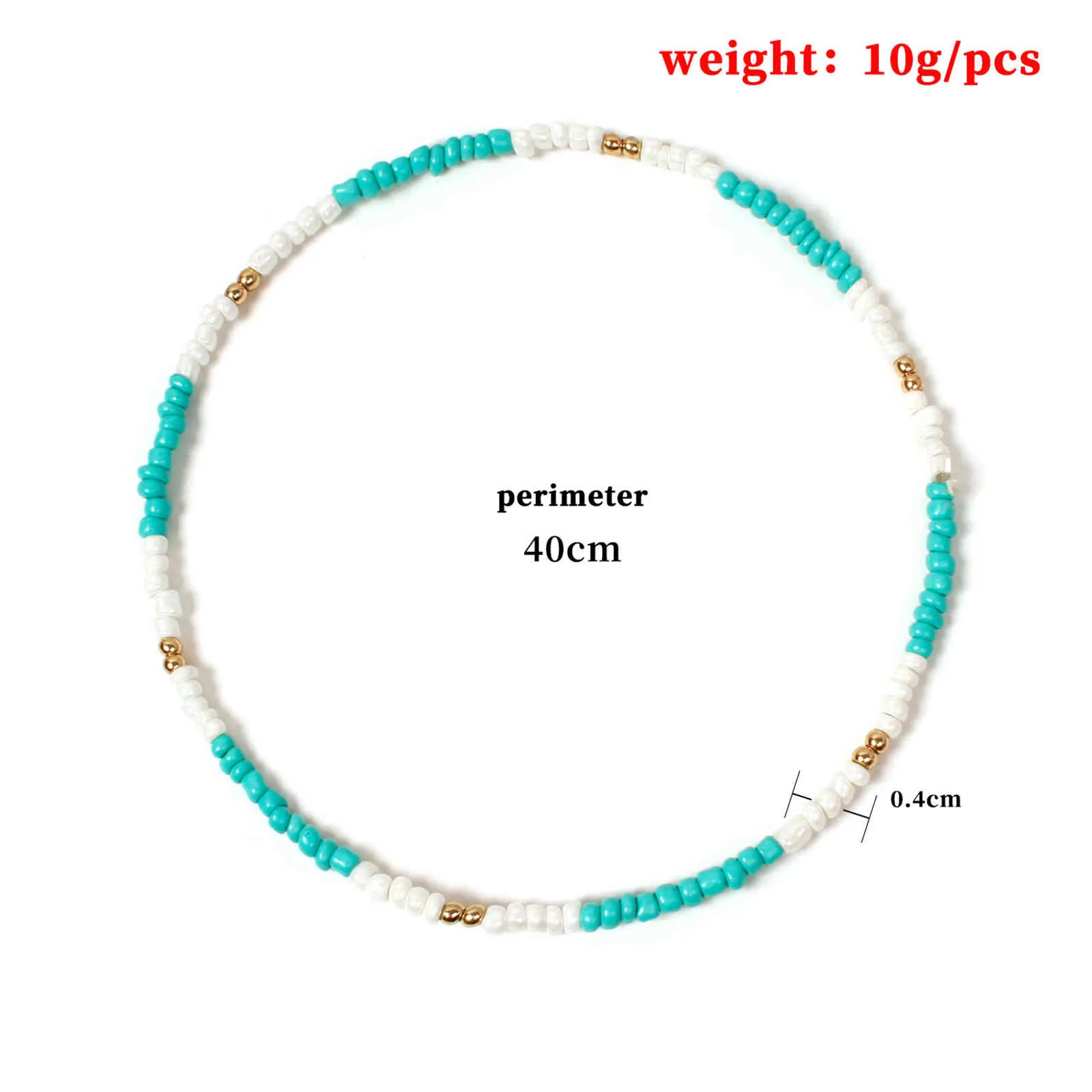 Bohemia Style Small Glass Beaded Necklace Multicolor Short Chokers Charm Necklaces Sweet Neck Jewelry For Women Girls 40cm Long