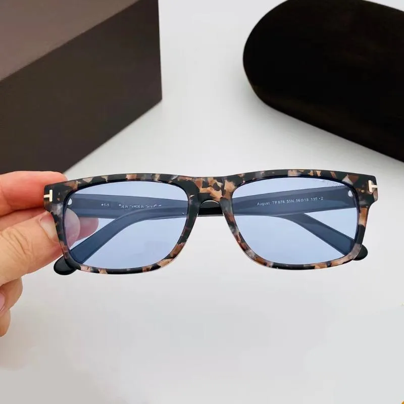 Sunglasses TF678 Rectangle Men 2021 Luxury Designer Brand Sun Glasses Strong Acetate Thick270g