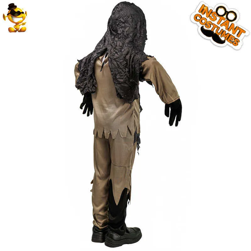 QLQ Kid Halloween Party Grim Reaper Kostüm Für Jungen Cosplay Kind Scary Ghost Skelett Kleidung Gilrs Blutige Braut Kleid Y0913