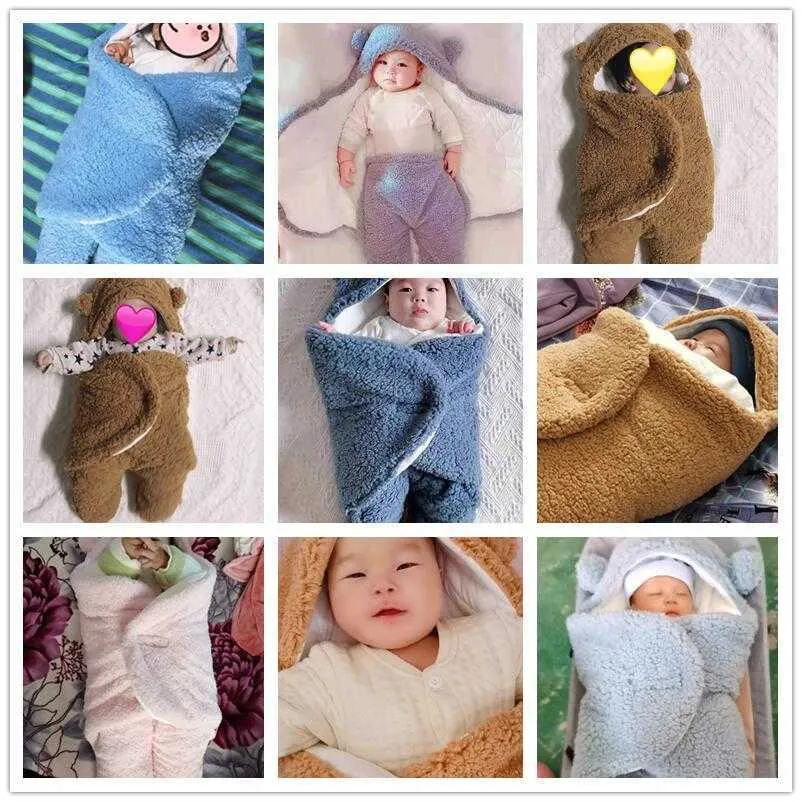 SMGSLIB Cotton Baby Goods borns swaddle me wrap sac de couchage decke cobertor infantil k kundak invierno 211025