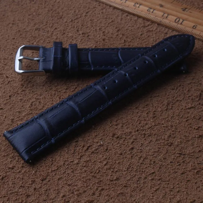 Titta på band Dark Blue Watchbands Straps 14mm 15mm 16mm 17mm 18mm 19mm 20mm 21mm 22mm 23mm 24mm Quality Accessories for Men Women208t
