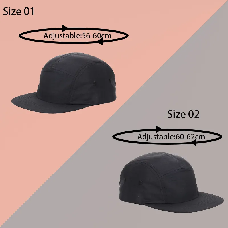 Męska 5 Panel Cap Unisex Solid Colors Płaski Brim Nylon Szybki Suchy Baseball Gorro Zewnątrz Wodoodporny Hip Hop Hat 220309