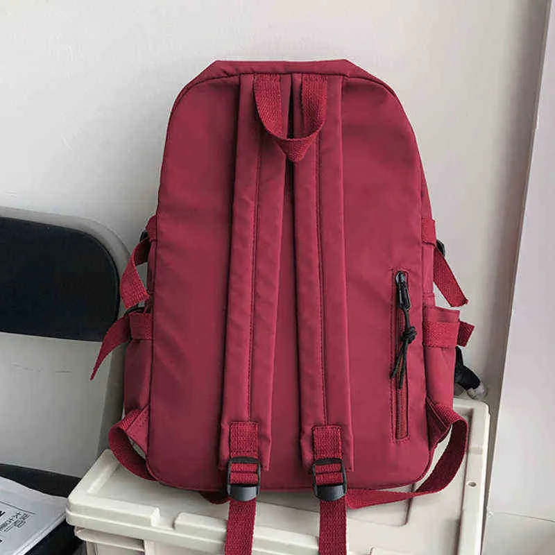 Nylon Waterproof EnoPella Women Fashion Backpack For Girls Travel High Capacity Student BookBag Men Black Laptop Bag 202211