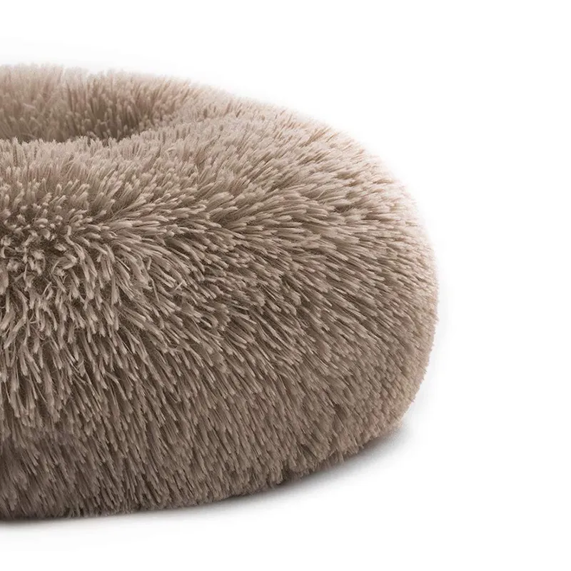 Calmant confortable chien lit rond chaise longue pour animaux de compagnie coussin pour grands chiens chat hiver chien chenil noël chiot tapis 210224