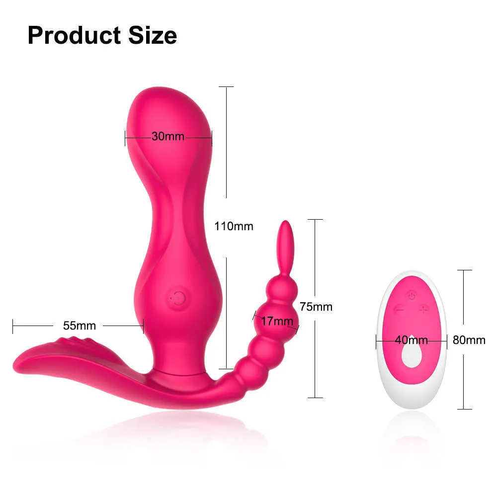 Vibromasseur télécommandé sans fil G Spot 3 en 1 pour femmes stimulateur de clitoris culotte portable gode érotique pour adultes Q0602344T