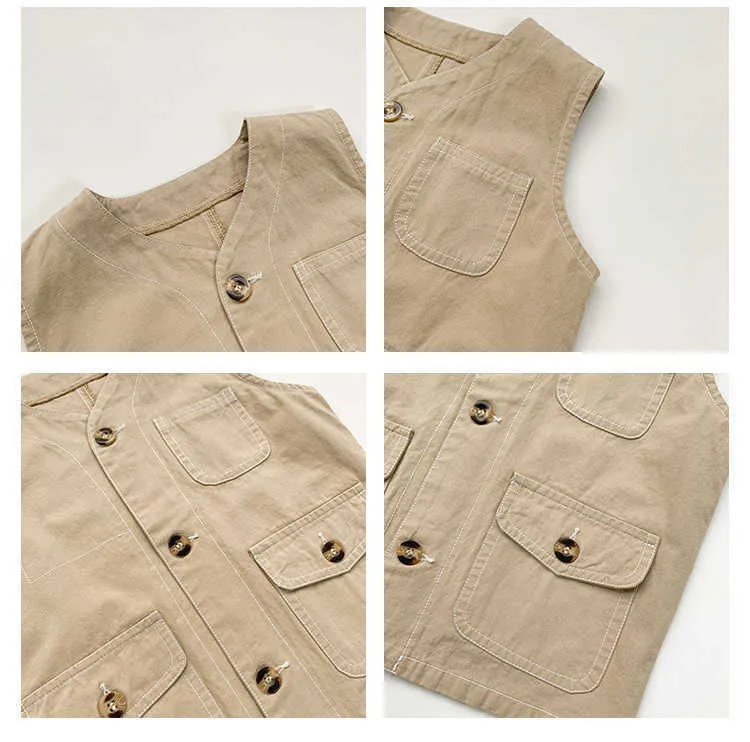 Autumn boys fashion japan style solid color loose waistcoats cotton sleeveless vests 210708