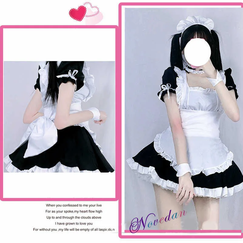 Amine Black Sexy Cute Lolita Französisch Maid Cosplay Kostüm Kleid Mädchen Frau Yosuga No Sora Kellnerin Maid Party Kostüm Y0903