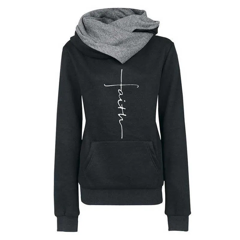 Sudadera con capucha con estampado divertido para mujer, jerséis de manga larga con bolsillo, sudaderas con capucha informales para otoño e invierno, Tops cálidos con capucha, gris, verde, 210809