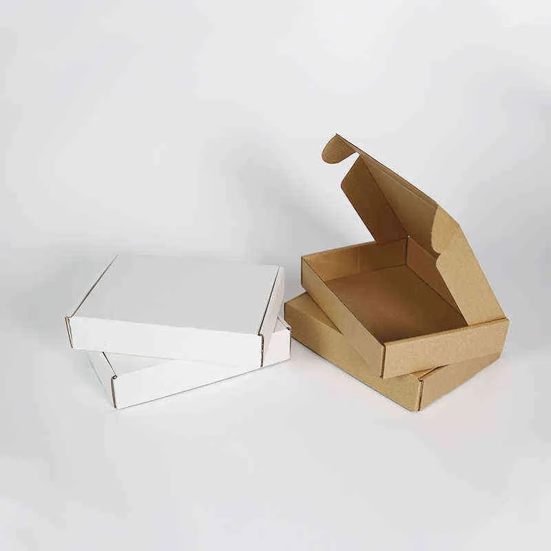 Boîte d'avion en papier Kraft, 5 piècesboîte en Carton ondulé pour vêtements et bijoux blancs, boîte d'emballage en papier cadeau H1231
