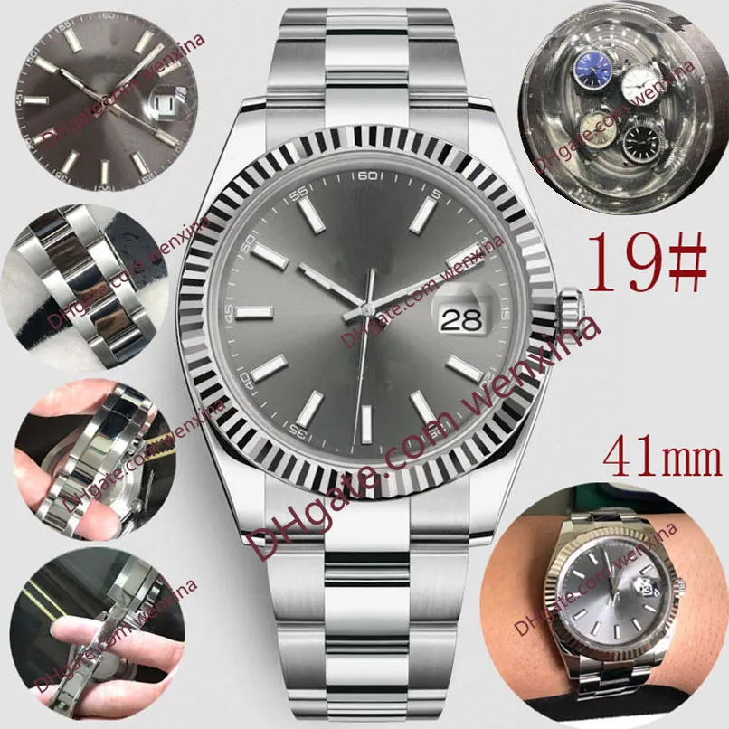 Top Automatic 2813 Mechanical Watch Men Big Magnifier 41mm rostfritt stål Vattentät president Mens Watches Male Wristw2784