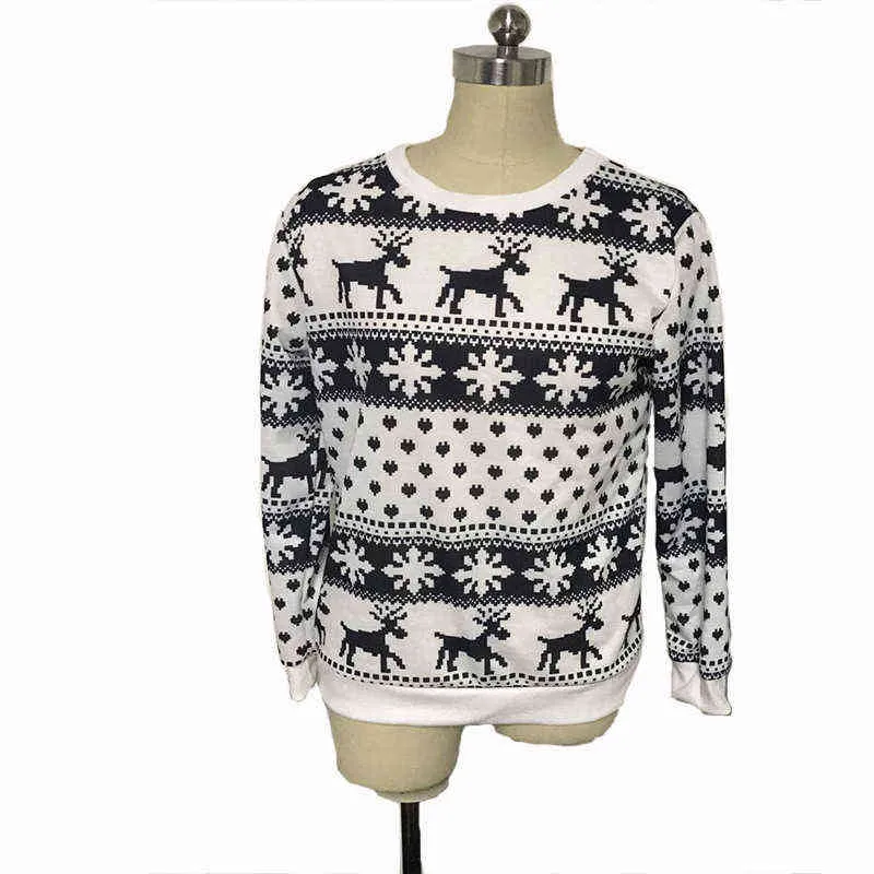 AECU Jultröja för kvinnor 2018 Winter Deer Snow Pattern Patchwork Ugly Sweater Knitted Jumpers Pullovers Knitwear Y1118