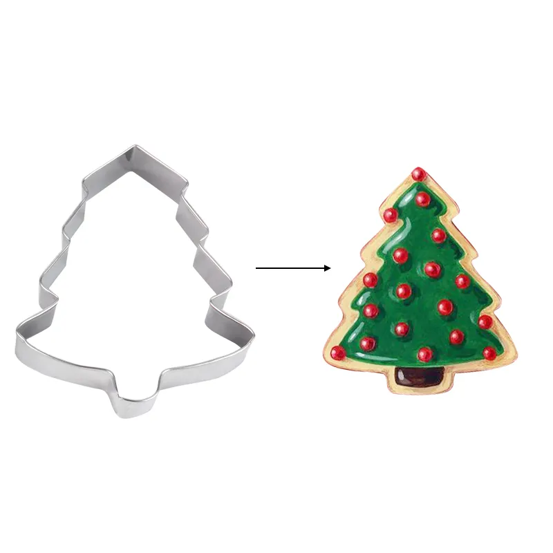 Julkök Deco Cookie Cutter Tools Gingerbread Tree Shaped Xmas Biscuit Mold Christams Cake dekorera Navidad Gift