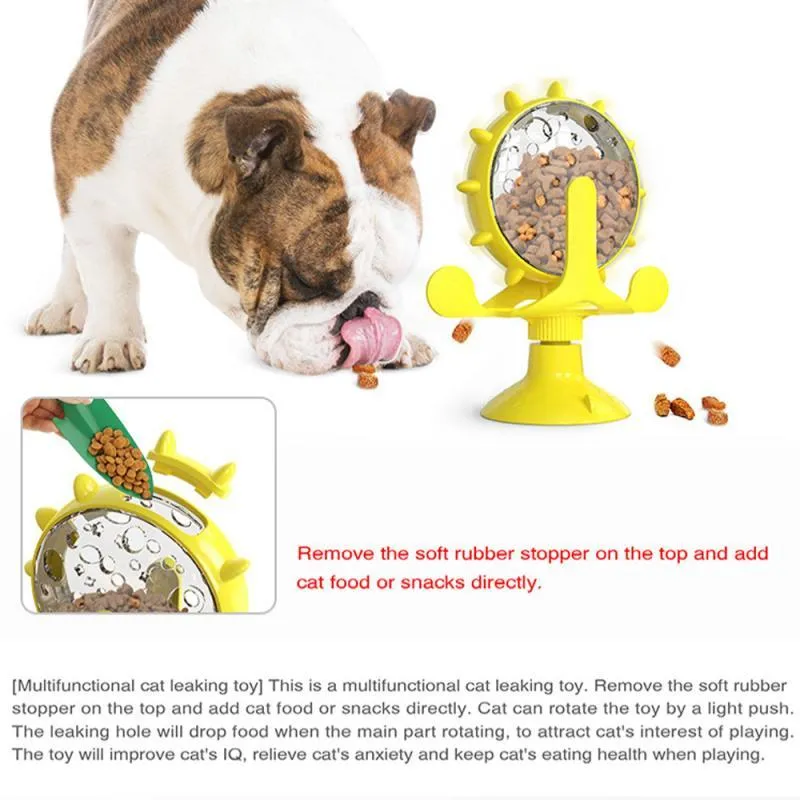 Kat Kommen Feeders Hond Roterende Wiel Feeder Kom Voor Honden Multifunctionele Lekkende Speelgoed Voedsel Voeden Container Supplies2682