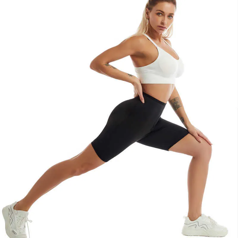Upgrade Frauen Body Shaper Hosen Sweat Sauna Effekt Abnehmen Hosen Fitness Shorts Shapewear Workout Gym Leggings Plus Größe 210708