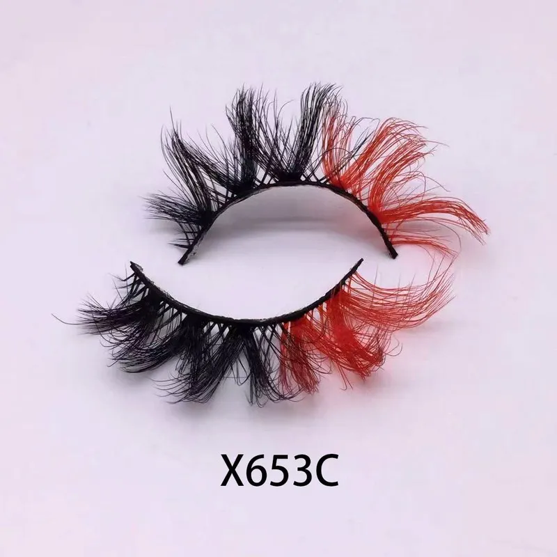 3D faux mink lashes color false eyelashes thick and exaggerated eyelash personality fake lashes beauty eye lash extension 