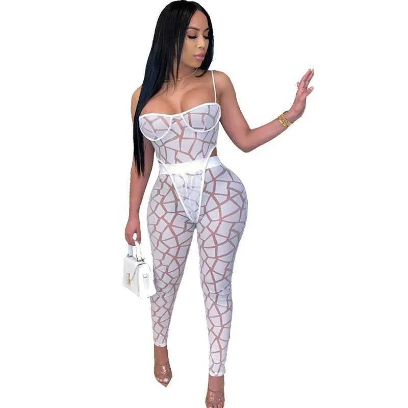 Women's Tracksuits Sheer Mesh Set Women Festival Clothing Beach Bodysuit Top and Pants Suit Summer Matching Sets Sexy Club Outfits P230419