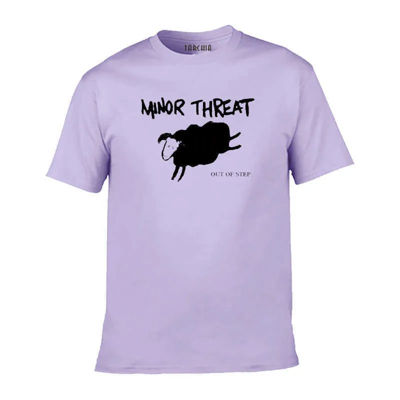 TARCHIA модные футболки с принтом овец MINOR THREAT, мужские хлопковые футболки с круглым вырезом и короткими рукавами, мужские футболки, топы, Homme 210809
