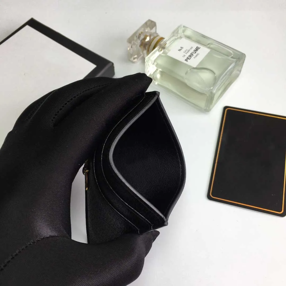 أزياء كاملة من حاملي البطاقات السوداء بطاقات ائتمان امرأة محفظة للرجال مصمم اللون النقي الحصى الجلدي الفاخر مع box2556