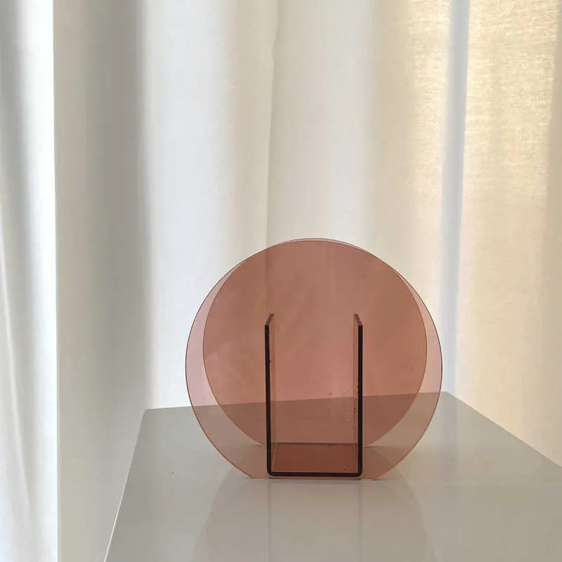 Ins geometrisches Display Acryl Vase Startseite Kunst Design Homestay Weiche Dekoration Modell Raum Matching 210623