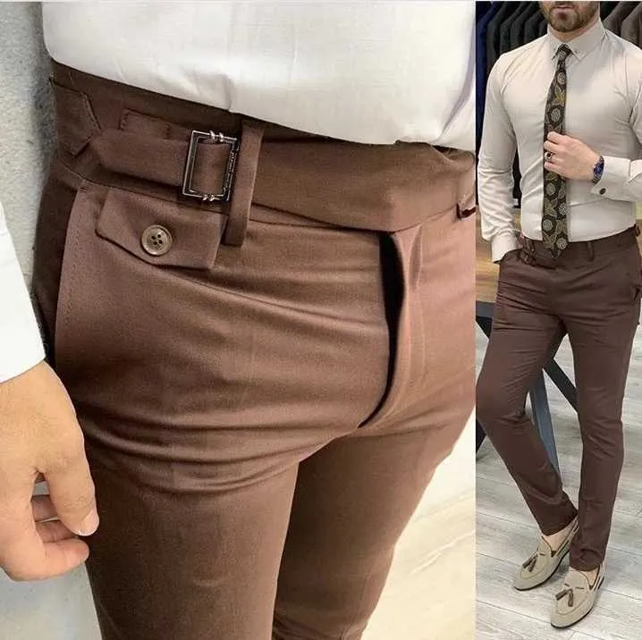 Brown Tile Pantalon plissé bleu royal Double pantalon plissé Costume Homme Hommes Costumes Tuxedo Groom Slim Fit Terno Masculino Mariage X0909