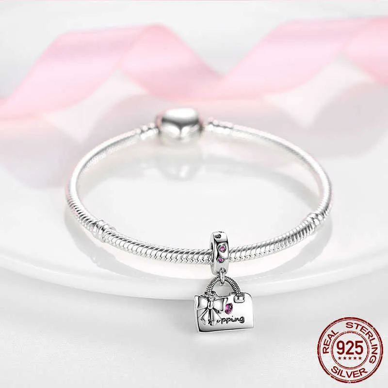 2021 Nouveau 925 Sterling Silver Snake Coffee Cup Dog Cz Cactus Charm Perles Fit Original Pandora Bracelet Fine Jewelry Gift2481