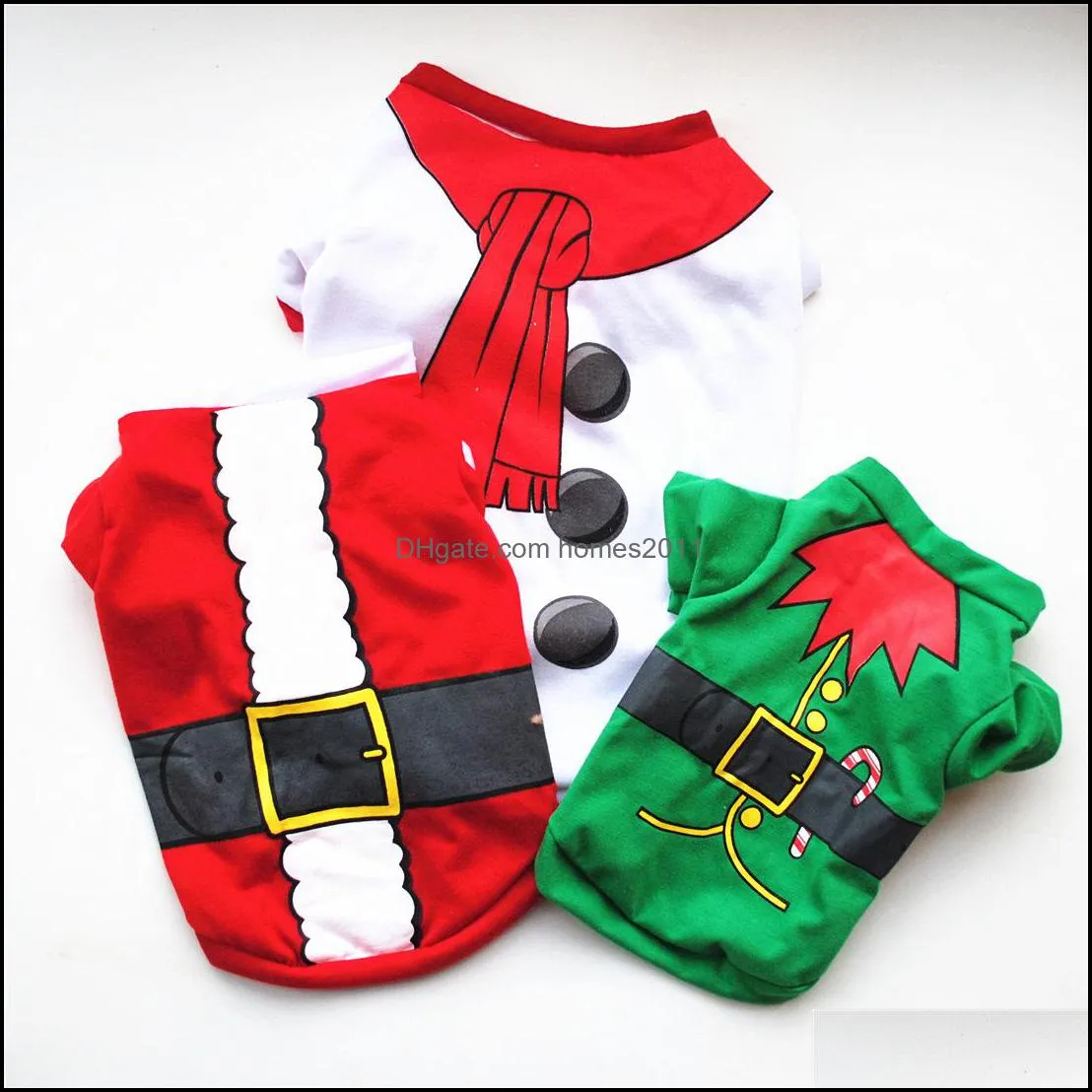 Cute Dog clothes Christmas costumes Classic cotton t-shirts Teddy Bears Pomeranian Puppy Christmas clothes 5 colors
