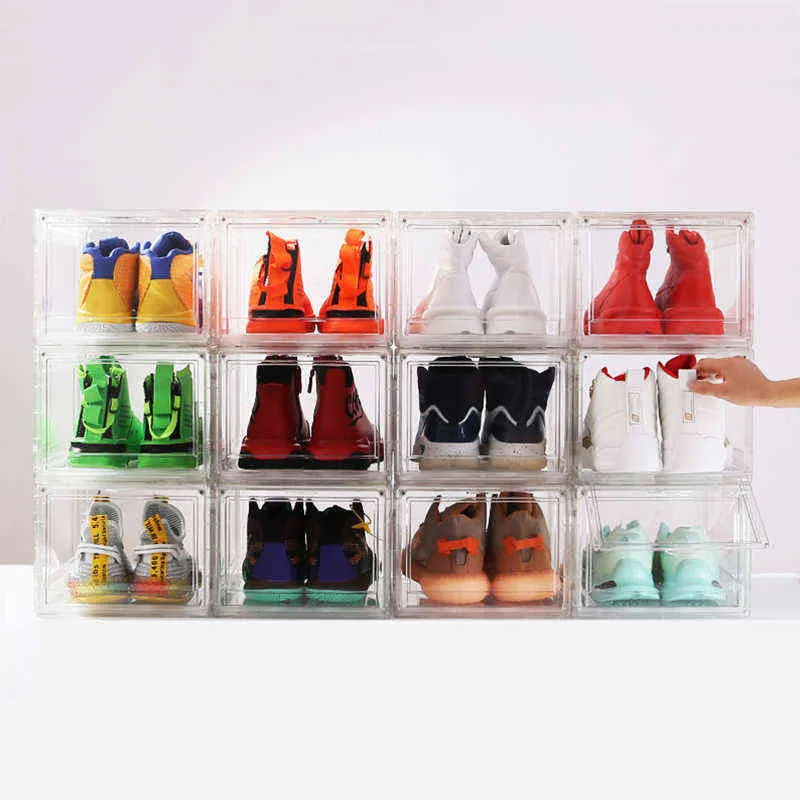 مضادات الأكسدة مربع الأحذية HD Sneaker Dustproof Acrylic التخزين الرياضي منظم المتجر STORE RACK RACK PRODUCTS2872