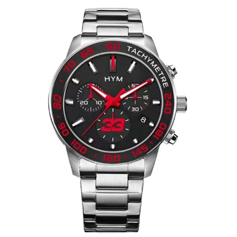 2022 Nouveau sport décontracté en acier inoxydable mode montre à quartz 33 montres pour hommes haut de gamme horloge de course de luxe lumineux Relogio Masculino188a