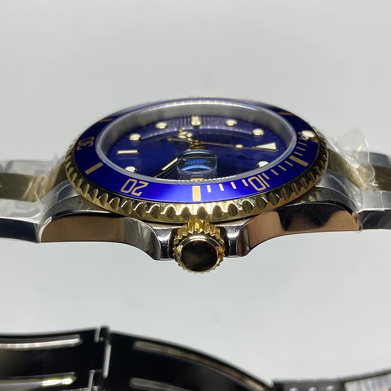 Reloj de lujo vintage BP fábrica bisel azul Half Gold Blue Dial Swiss 3135 movimiento 40 mm reloj automático para hombres 304T