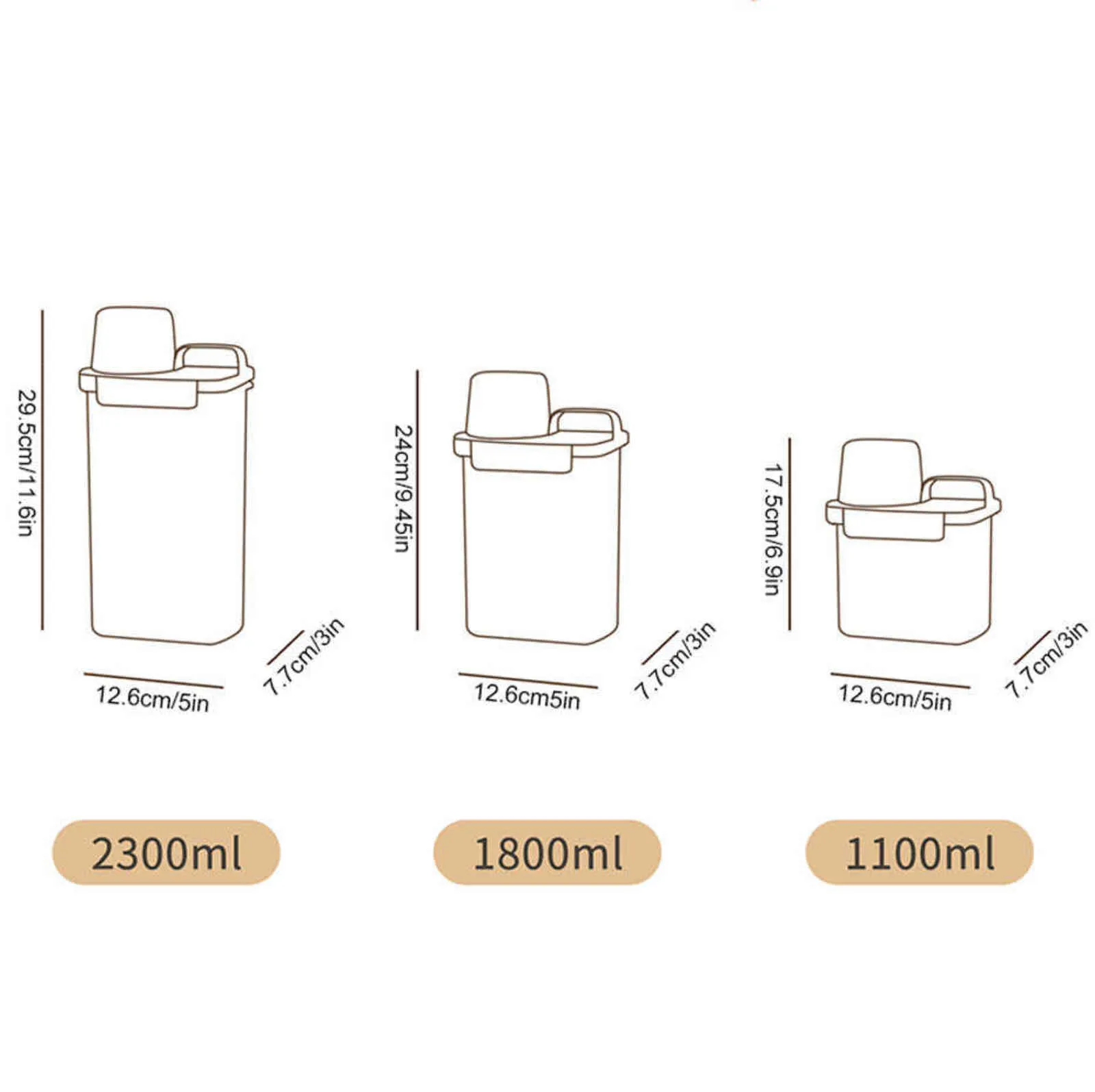 Dispegent à linge à linge multi-utilise Grains alimentaires Conteneur de rangement de riz Verser le bec de tasse de tasse de tasse de tasse 2111303556508