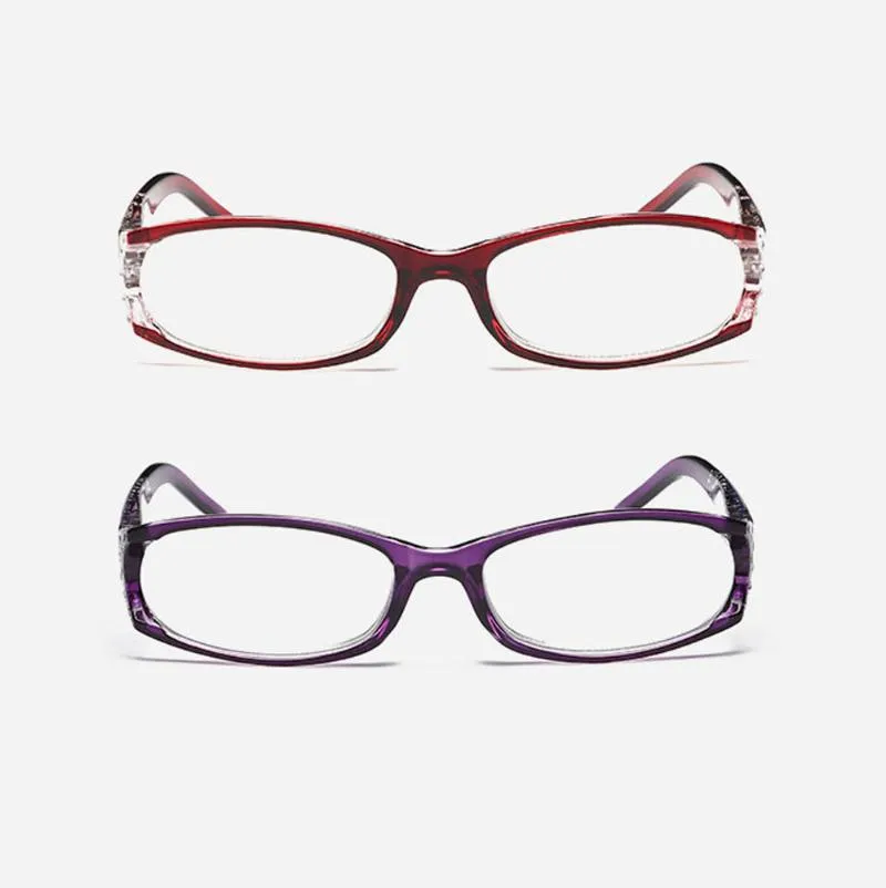 Lunettes de soleil Deux paires Design Lunettes de lecture Femmes Rectangle Full-Rim Rétro Élégant Anti Fatigue Bleu 0 75 1 1 25 1 5 à 4231R