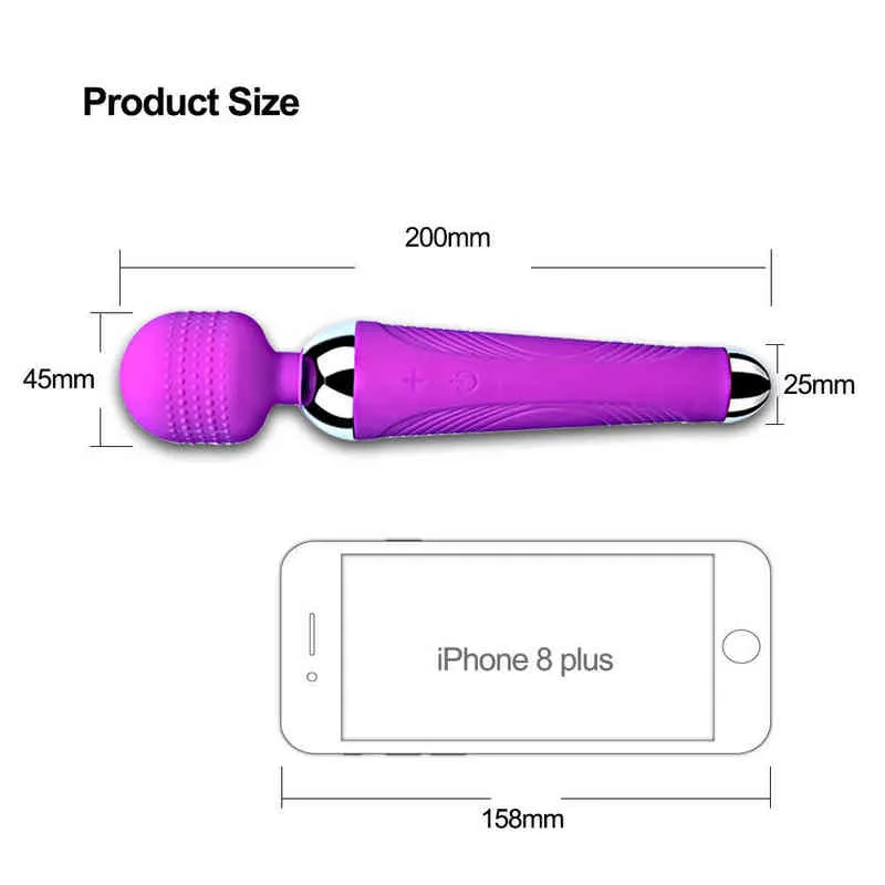 NXY Vibrateurs AV console sans fil baguette magique jouets sexuels féminins stimulateur de clitoris USB dispositif de masturbation rechargeable produits pour adultes 0104