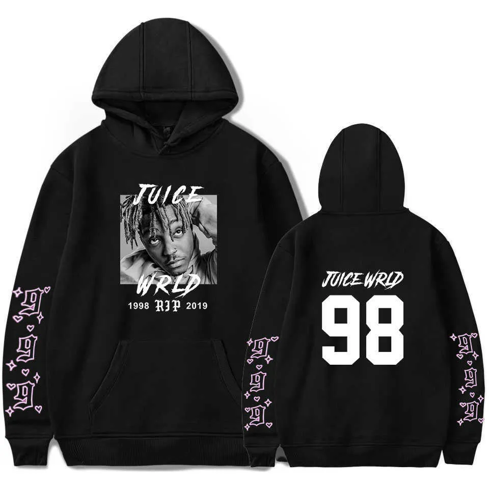 print Juice WRLD Hoodies Men Women Sweatshirts Hooded Hip Hop Fashion Casual Hoodie Juice WRLD boys girls white pullovers 210720