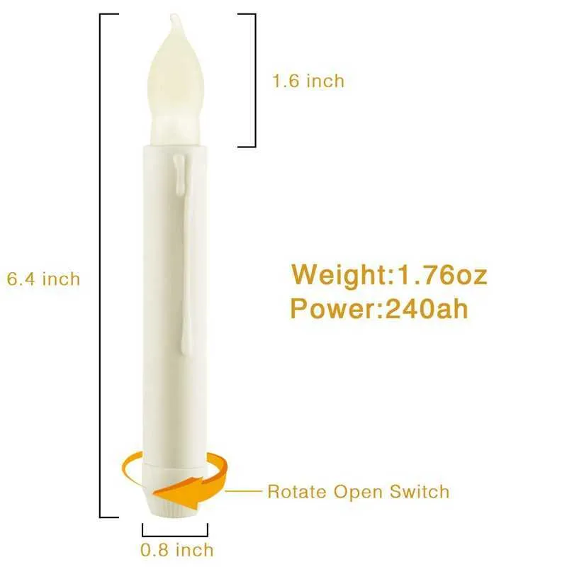 Led Flameless Taper CandlesBattery Operated Fake Taper CandlesFlickering Window Candle Lights H09095233471