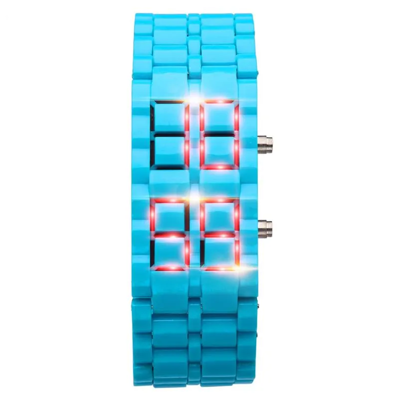 Wristwatches Led Digital Watches Iron Samurais Plastic Bracelet Lava Watch Hour Men Automatic Luminous Clock Waterproof Mechanical245g