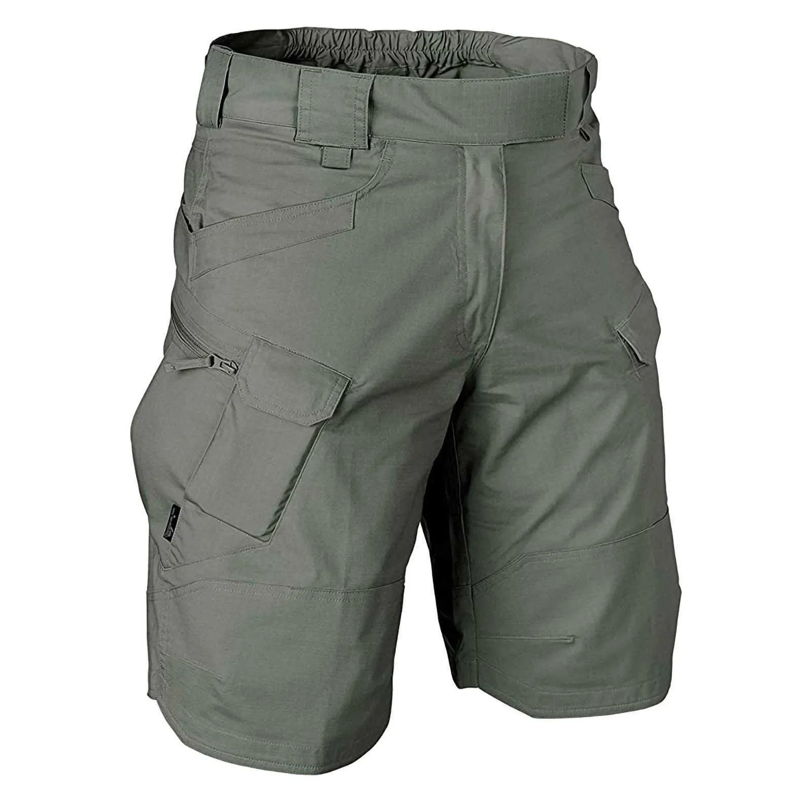 Isowtienda męskie szorty Klasyczny Twill Relaksujący Fit Wear Wear Wear Combat Safety Cargo Spodnie Cargo Shorts X0705