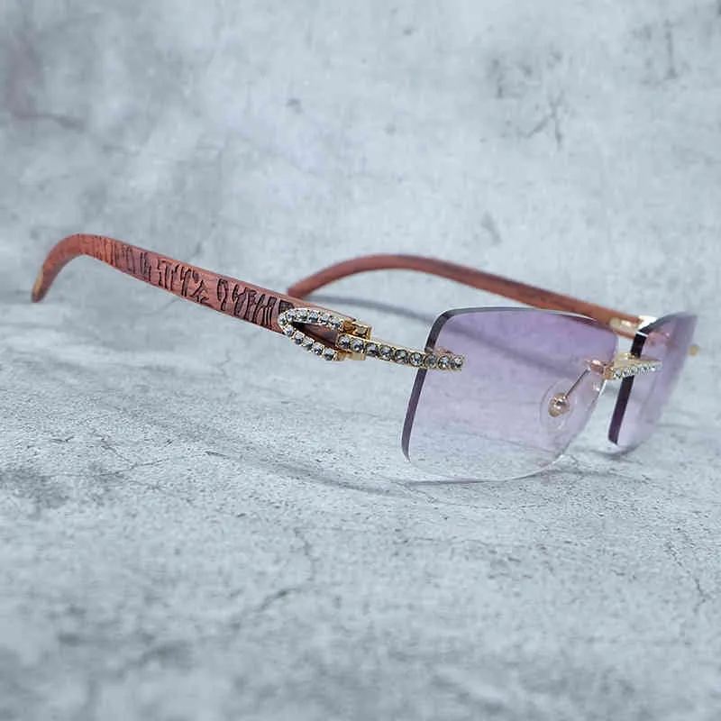 2024 mode utanför lyxdesigner Nya män och kvinnors solglasögon från isade ut män trärestones glasögon vintage kvinnor diamant trendande nyanser glasögon gafas