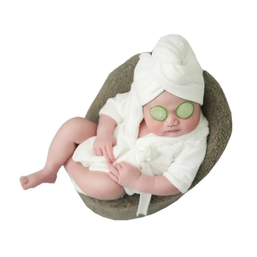 Super doux flanelle matériel fait bébé serviette bébé gant de toilette ensemble infantile serviette de bain nouveau-né bébé photographie accessoires peignoir 0-6M Y200428