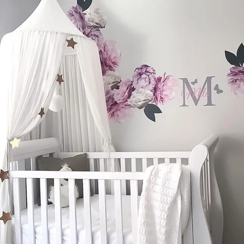 Kids Baby Bedding Dome Hanging Bed Canopy Cotton Mosquito Net Bedcover Curtain Girls Room Decoration Pest control Reject Decor Y200417