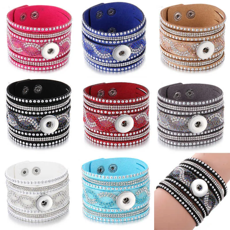 Bracelets de bijoux entier lots pour femmes Bracelet en cuir tressé de 18 mm Bricotet Interchangeable Bracelet à bouton instantané 27583045
