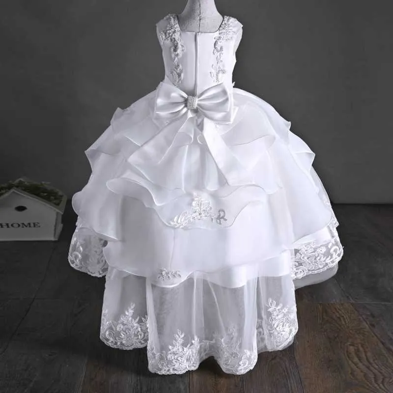 Precioso vestido de niña para la elegante fiesta de cumpleaños Ropa de bebé Ceremonia de apertura Prom Q0716