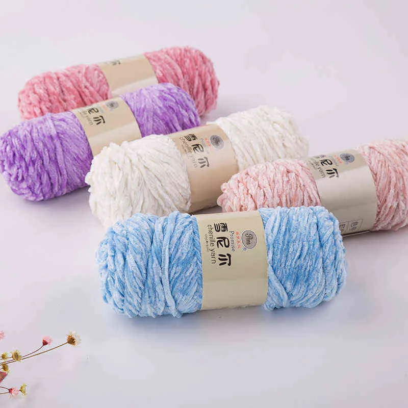 1 pz 4 palle / lotto 400g filato di ciniglia invernale 100% poliestere calore filato di cashmere filo di lana bambini maglieria a mano filato all'uncinetto JK498 Y211129