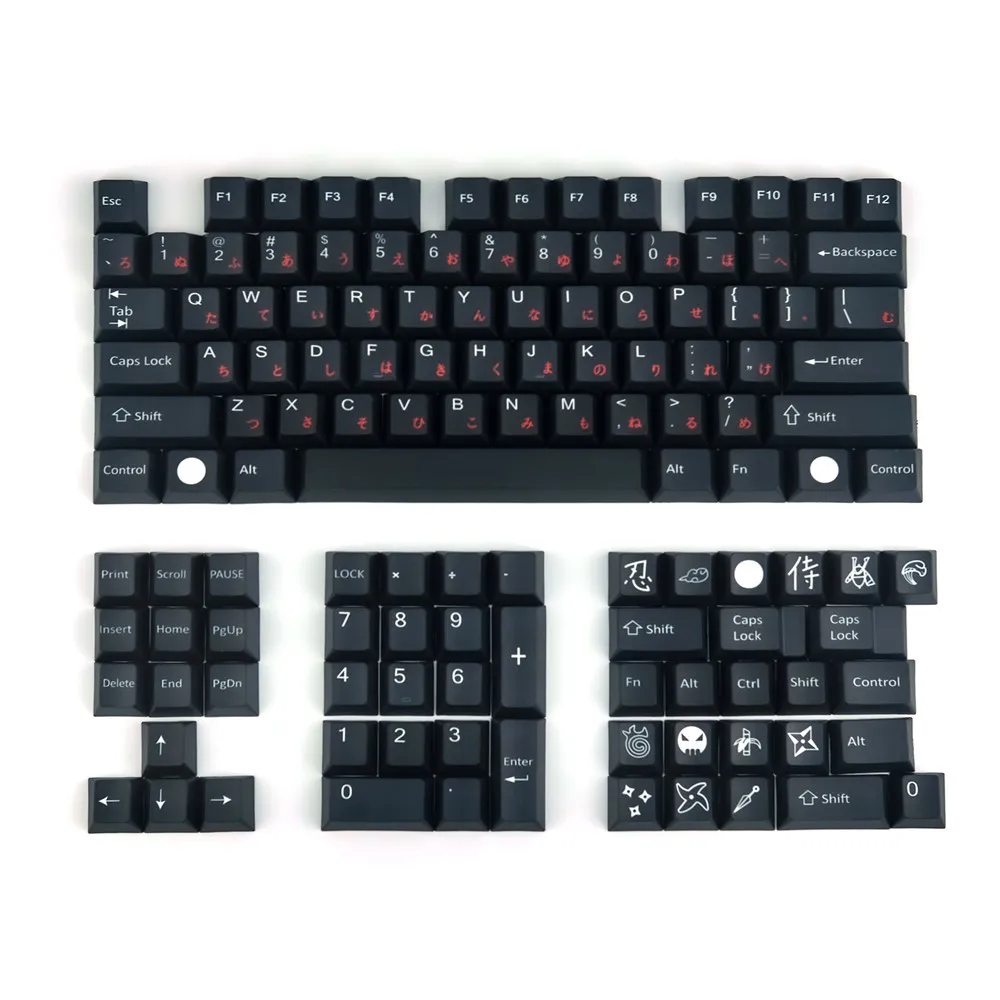 Black Warrior Keycaps Profilfärgen Sub PBT KeyCap 2U 2.25U SHIFT 6.25 Mekanisk tangentbord Körsbär MX Gateron