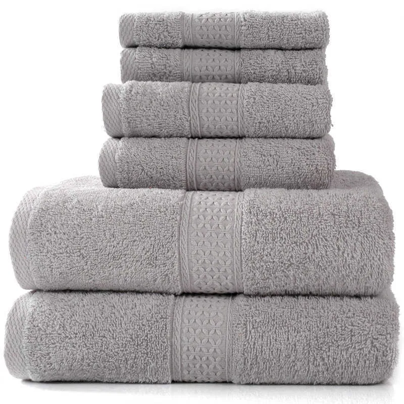 Handduk lyxbad set, 2 stora s, 2 hand tvättdukar. El Kvalitet Soft Bomull Många Absorberande rum S 210728