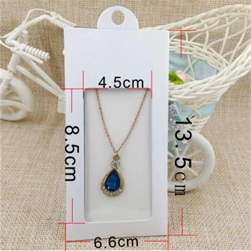 multi color paper jewelry package& display hanger packing box with clear pvc window for necklace earring241R